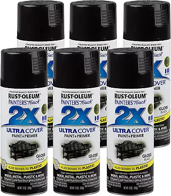 249122-6PK Painter'S Touch 2X Ultra Cover Spray Paint 12 Oz Gloss Black 6 Pac • $32.99