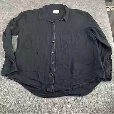 Target Universal Thread Labette Shirt Long Sleeve Black Button Down XL • $16