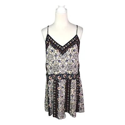 $44.95 • Buy Tigerlily A-Line Short Dress Size 12 Floral Pattern Adjustable Straps Rayon