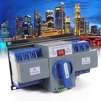 £45.40 • Buy 63A 4P ATS Dual Power Mini Automatic Transfer Switch Generator Changeover Switch