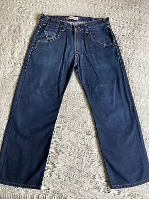 Levi's 503 W34 L28 Regular Fit Straight Leg Dark Blue Denim Jeans Biker Style Bu • $34