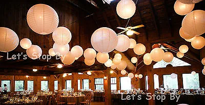 2x4 +2x8 +1x10  Paper Lantern + 5 White LED Light Wedding Party Decor Supplies • $9.99