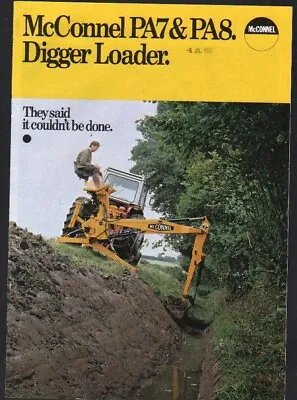 McConnel PA7 And PA8 Tractor Digger Loader Brochure Leaflet • £6.50