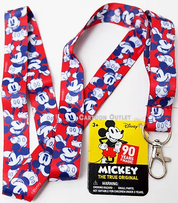 Disney Mickey Mouse Lanyard ID Holder Keychain Pin Holder Collectible Gift Red • $6.64