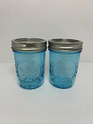 Ball 6oz Blue Mason Jars W/ Ball Lids Lot Of 2 • $13.95