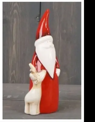 Ceramic Santa And Reindeer 15cm • £10.25