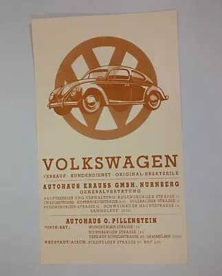 Volkswagen Beetle Advertisement Poster Reproduction • $25