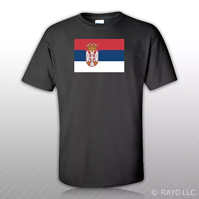 Serbian Flag T-Shirt Tee Shirt Free Sticker Serbia SRB RS • $14.99