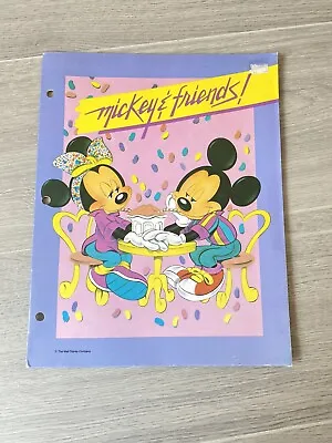 VTG 80's 90's Disney Mickey & Friends Minnie Mouse Binder Folder Purple • $25