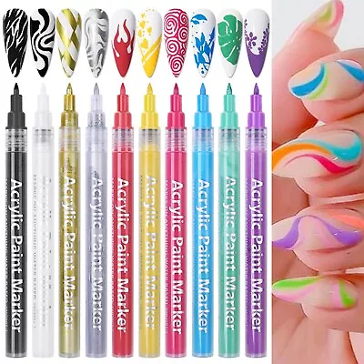 Nail Art 3D Painted Pen Drawing Nail Point Graffiti Dotting Pen Flower Pen Hook • $0.99