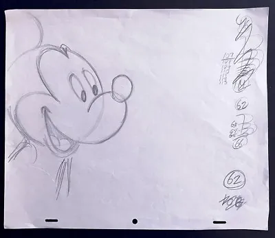 Mickey Mouse Production Drawing Disney Pencil On Animation Paper • $100