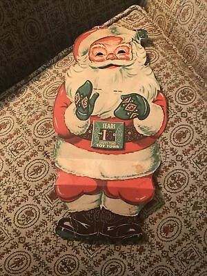 1948 Sears Store  Happi-Time Toy Town Santa Cardboard Xmas Mechanical Display • $24.99