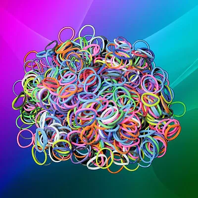 Rubber Band Refill Kit Rcolors 600pc BlueDot +25 S Clips Loom Bracelet • $3.99