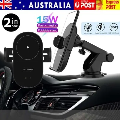 Auto Clamping Wireless Car Charger 15W Fast Mount Air Vent For IPhone 15 Holder • $22.79