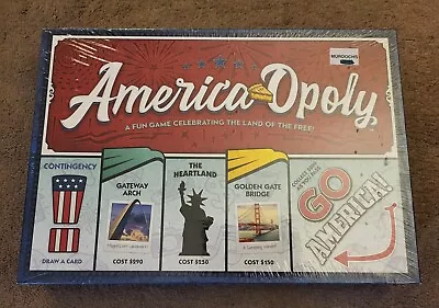 America-Opoly Monopoly Board Game Land Of The Free Late For The Sky USA NEW • $9.95