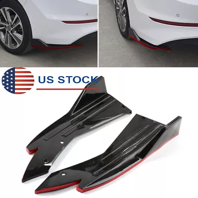 2x Car Rear Bumper Spoiler Lip Angle Splitter Body Side Skirts Black & Red USA • $47.99