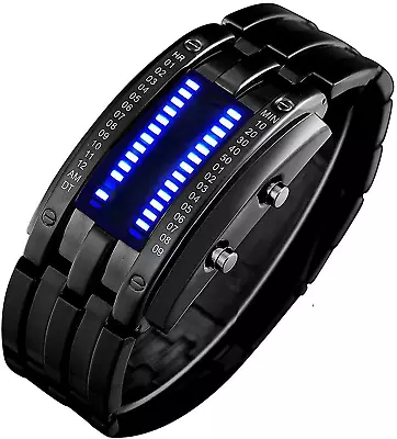 Reloj Binario Para Hombre Lava Matrix Reloj De Pulsera Digital Led Azul Classic • $51.95