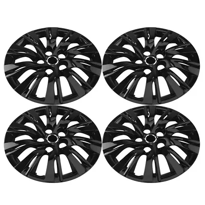 16  Set Of 4 Black Wheel Covers Snap On Full Hub Caps Fit R16 Tire & Steel Rim • $50