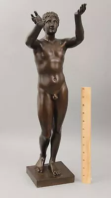 Antique 19thC French Bronze Sculpture Praying Boy Berlin Adorant Nude Man Statue • $430