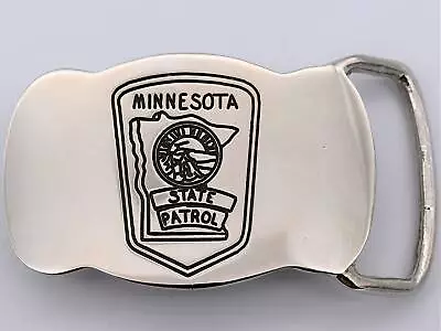 Minnesota State Patrol Police Solid Brass Vintage Belt Buckle -  Obsolete • $85