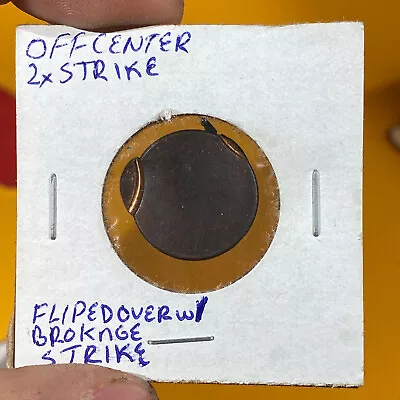 $100 • Buy NICE Toning - Double Struck Saddle Error Lincoln Cent Penny - Brockage?