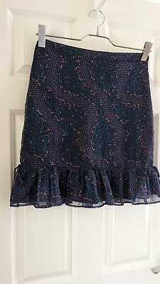 £8 • Buy The East Order Blue Floral  Ruffle Knee Length Skirt -Size  M . VGC