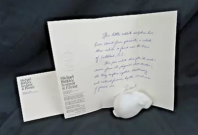 Michael Binkley Little Rabbit Sculpture White Glacinite Letter Of Authenticity • $99.99