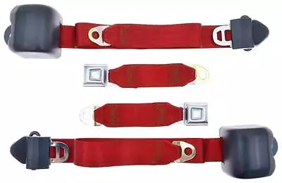 1979-89 Mustang Retractable 3 Point Front Seat Belts With Push Button Buckle - • $259.24
