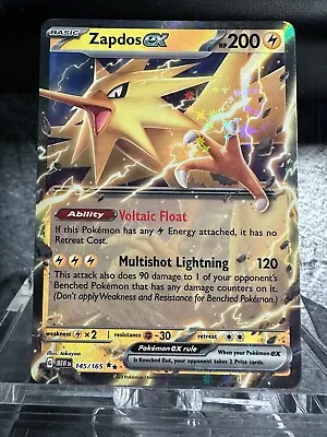 Zapdos Ex Scarlet & Violet-151 145/165 Double Holo Rare Pokemon TCG Near Mint • $1.99