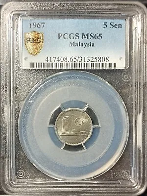 Malaysia 1967 5cent Pcgs Ms65.  • $160