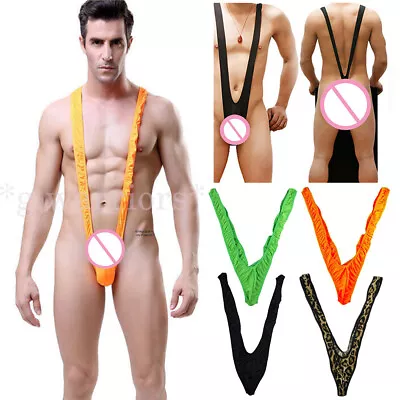 Men Borat Style Sexy Mankini Beach Swimming Thong Underwear Bodysuit Swimsuit • £3.35