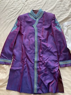 Men’s/Groom’s Indian Asian Wedding Sherwani Suit Purple/Blue Embroidered Details • £105