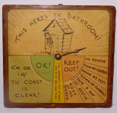 $29.99 • Buy 1960s Vintage Hillbilly Bathroom Sign Mountain Man Redneck Country Cabin Decor