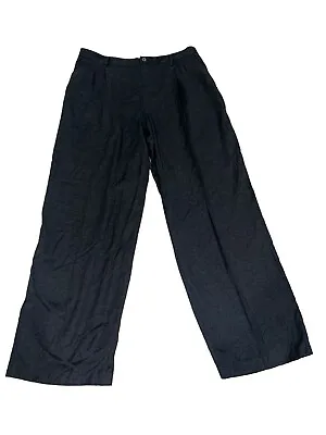 Linda Allard Ellen Tracy Womens Pleated Front Dress Pants Black Size 14 Wool • $22
