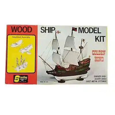 VINTAGE STERLING G5 Golden Hind Wood Ship Model Kit OPEN BOX MISSING INSTRUCTION • $29.05