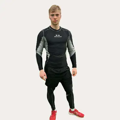 Mens Compression Base Layer Suit Thermal Skin Under Full Tights Shirt Pant Set • £19.99
