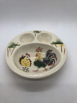 Vintage Double Soft-Boiled Egg Cup Bowl Dish Rooster Chick • $19.99