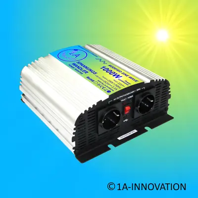 Voltage Converter Inverter 1000W / 2000W - 230V / 12V Mod. Sinus 1000 Watts • £56.40