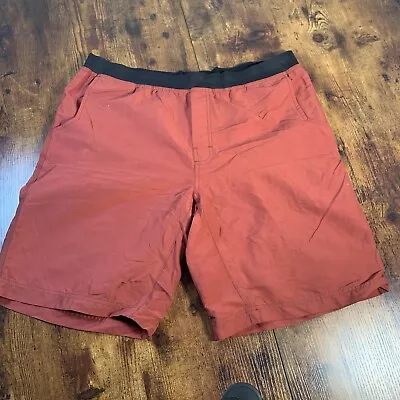 Prana Mojo Shorts Orange Elastic Waist Athletic Mens Size Extra Large • $19.99