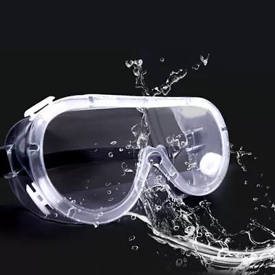 Adults Safety Transparent Goggles Lab Work Eye Protective Eyewear Clear Glasses • $8.35