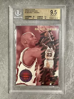 1993 Fleer 3 Michael Jordan HOF Sharpshooter BGS 9.5 W/ Two 10 Subs • $379.99