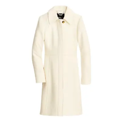 NWT JCREW Classic Lady Day Coat Womens 16 Vintage White Italian Wool BM964 NEW • $228.74