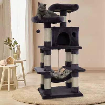 I.Pet Cat Tree 145cm Tower Scratching Post Scratcher Wood Condo House Large Bed • $127.41