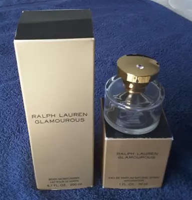 Ralph Lauren Glamourous Empty Perfume Bottle 50ml & Box & Empty Body Lotion Box • £7.50