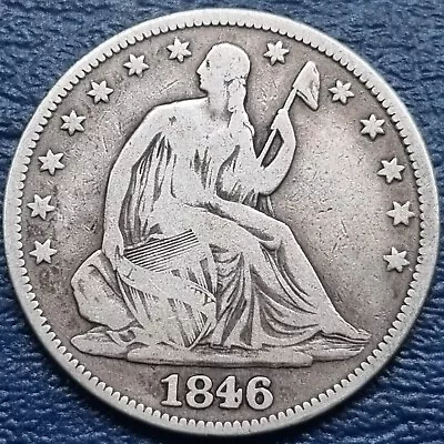1846 Seated Liberty Half Dollar 50c Better Grade #71004 • $89.99