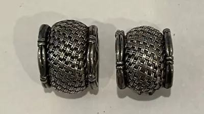 John Hardy Vintage Sterling Textured Basket Weave Earrings • $68