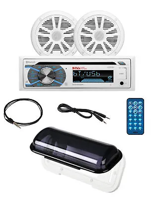 BOSS Audio Systems MCK508WB.6 Marine Receiver Speakers Bluetooth No CD USB • $130.41