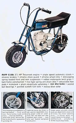 Rupp C-350 Vintage Mini Bike Minicycle Sales Ad/brochure • $13.35