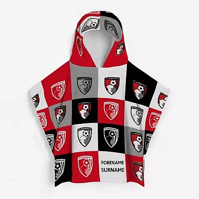 Bournemouth FC Chequered Kids Hooded Microfibre Towel - Officially Licenced • £29.99