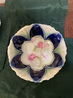 Beautiful Vintage RS Prussia Roses And Lily’s? Bowl With Cobalt Blue Domes. • $84.99